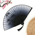 thumbnail image 1 of LSLXA Handheld Floral Folding Fans Hand Held Silk Bamboo Fans with Tassel Women Hollowed Hand Foldable Fan for Dancing Wedding Decoration, 1 of 7