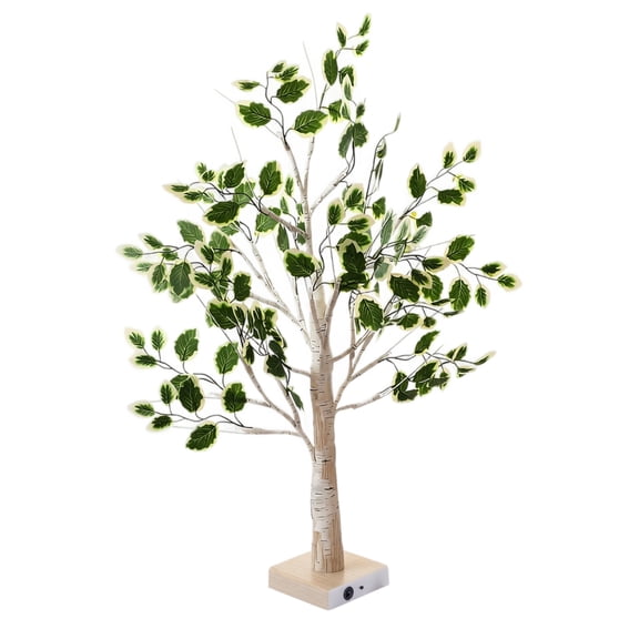 LSLXA Lighted Trees For Indoor Decor Warm Led Glowing Variegated Leaf Tree Lamp For Indoor Christmas Easter Holiday Centerpiece Decor