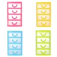 thumbnail image 1 of LSLXA Plastic Cosmetics Storage Cases With 4 Drawer Adjustable Tier Clear Desktop Storage Box For Jewelry Pill Key Small Craft Organizer Red L, 1 of 7