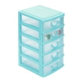 thumbnail image 1 of LSLXA Plastic Cosmetics Storage Cases With 5 Drawer Adjustable Tier Clear Desktop Storage Box For Jewelry Pill Key Small Craft Organizer Sky Blue XL, 1 of 7