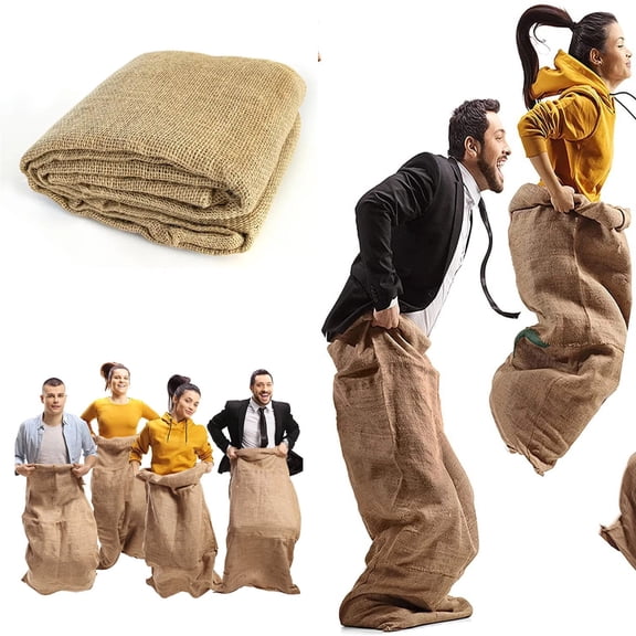 LSLXA Potato Sack Race Bags Large Burlap Potato Sack Race Bags For Adults,Outdoor Play, Family Reunion, Picnic Party, Outside Yard Lawn Easter Games Carnival