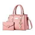 thumbnail image 1 of LSLXA Women Purses And Handbags Ladies Shoulder Bag Top Handle Satchel Tote Work Bag With Matching Clutch Pink, 1 of 6