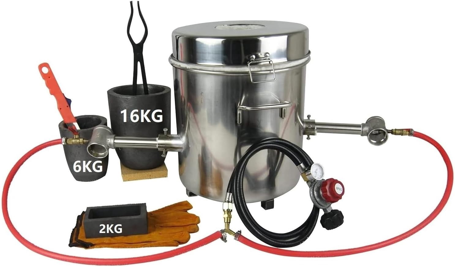 LSMIITTH 16 KG Dual Burner Gas Brass/Gold/Silver Melting Furnace Kit