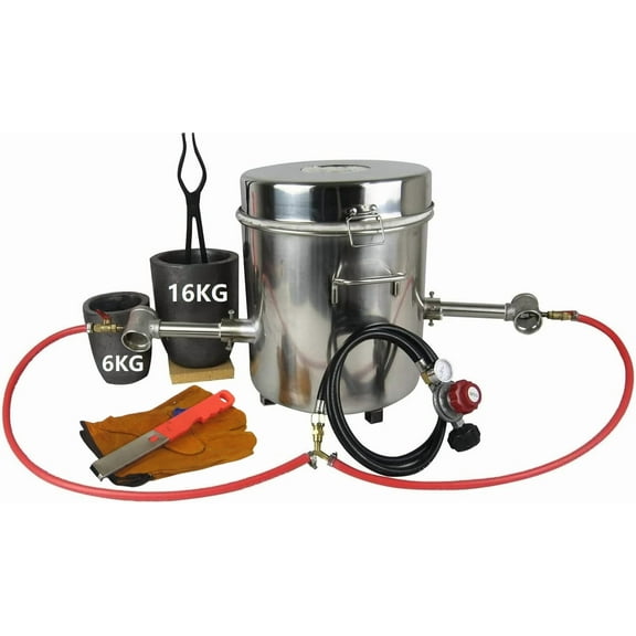 LSMIITTH 16 KG Dual Burner Gas Brass/Gold/Silver Melting Furnace Kit