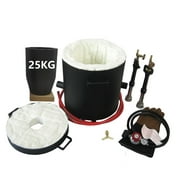 LSMIITTH 25KG55LBs Large Propane Smelting Furnace Kit with Crucible 25KG, Double Forge Burners, Foundry Casting Kiln Furnace for Melting Metal Recycle Gold Copper Aluminum