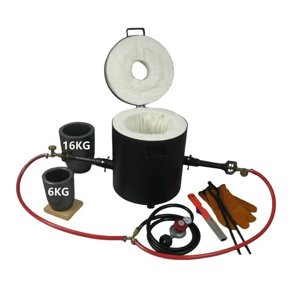 LSMIITTH Double Burner 16 KG Gas Metal Melting Furnace Propane Forge Casting Tool