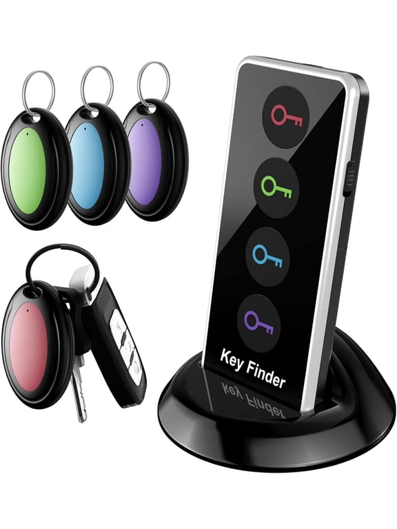 Lost Remote Finder, Remote & Key Locator with LED Light, 131ft Working Range Sound Alarm Key Finder, Find My Keys Device with 4 Receiver Tags, Keychain Key Tracker