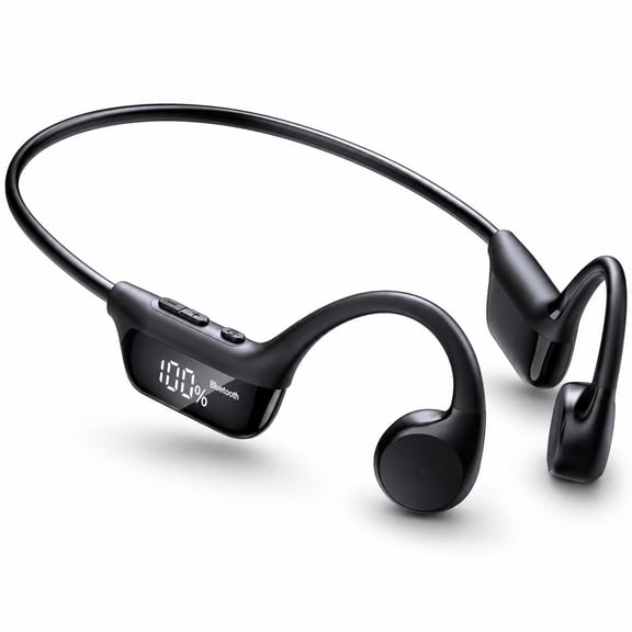 LSNOYRD Open Ear Bone Conduction Headphones, Bluetooth 6.0 Wireless Sports Headset, Dual Drivers, LED Display, IP67 Waterproof, 12H Playtime for Running and Outdoor Workouts