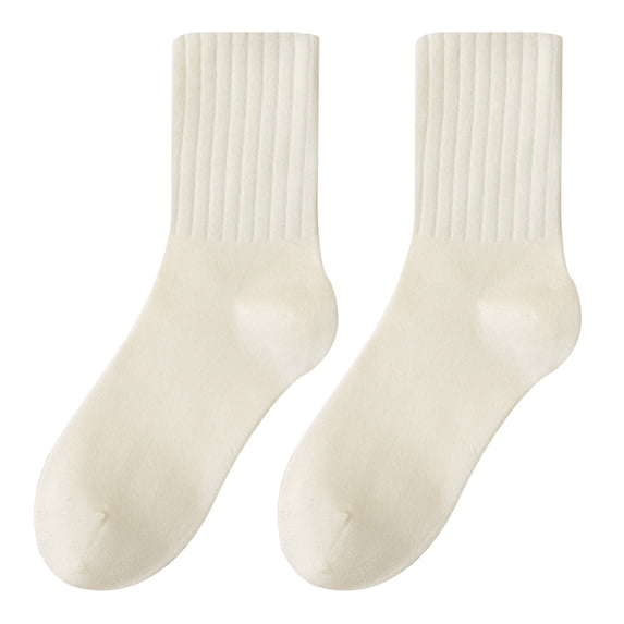 LSONABXA 2026 Stockings for Women Under $5 Women Solid Color Mid Tube Socks Autumn Winter Pure Cotton Pile Polyester Long Socks