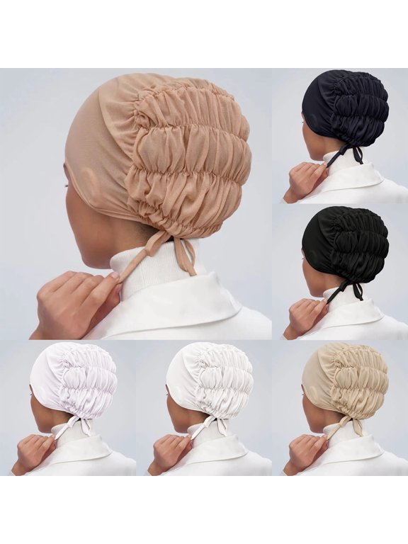 Beige Heardband for Women Mesh Bottoming Hat Breathable Elastic Belt Cap Scarf Bottoming Headscarf Women Headscarf for Women