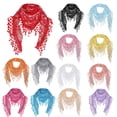 thumbnail image 1 of Summer Sales LSONABXA Saving $5 Beige Scarf for Women Lace Tassel Wrap Scarf Floral Women Scarf Sheer Shawl Scarf Polyester Scarf for Women, 1 of 3