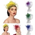 thumbnail image 1 of Hot Sales LSONABXA Saving $5 Blue Heardband for Women Headwear Headwear Bridal Accessories Imitation Mesh Petal Headwear Bridal Hat Women Headscarf for Women, 1 of 3