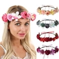 thumbnail image 1 of LSONABXA F Heardband for Women Wreath Crown Headband Garland Women Hairband Flower Headband Women Headscarf for Women, 1 of 2