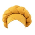 thumbnail image 1 of Summer Sales LSONABXA Saving $5 Gold Heardband for Women Under $5 Boho Braided Turban Hat African Turban Headwrap Silky Braid for Women Lady Headscarf, 1 of 5