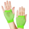thumbnail image 1 of LSONABXA Green Gloves Mittens for Men Women Under $5 Mesh Short Party Gloves Punk Half Finger Mesh Stretch Diamond Gloves Warm Hand Socks, 1 of 3