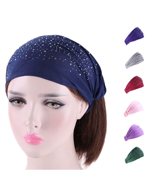 Green Heardband for Women Wide Headbands Head Turban Elastic African Head Wrap Sport Good Stretchy Solid Color Skin Wide Ladies Headscarf for Women
