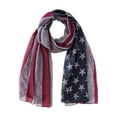 thumbnail image 1 of LSONABXA Grey Silk Scarves for Women Under $5 Voile USA Flag Scarf Americana Flag Shawl Patriotic Wrap for Men Women Polyester Scarf, 1 of 1