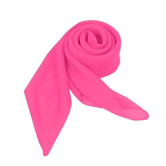 Summer Sales LSONABXA Saving $5 Hot Pink Neckerchief for Men Women Under $5 Solid Color Chiffon Scarf Versatile Plain Scarf Polyester Scarf