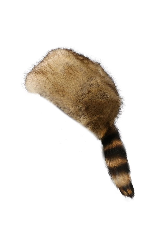 Khaki Bomber Hats for Women Under $10 Women Costume Coonskin Hat Plush Light Brown Raccoon Tail Cap for Children Lady Lei Feng Hat