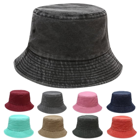 LSONABXA Khaki Bucket Hats for Women Washed Cotton Retro Fisherman's Hat Fashionable Outdoor Sun Sun Visor Polyester Fisherman's Hat for Women