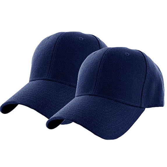 LSONABXA Navy Baseball Caps for Men Under $10 Men's Summer Solid Baseball Cap Casual Sports Outdoor Hat (2 Pack) Muslim Hat