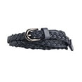 thumbnail image 1 of LSONABXA Navy Belt for Women Under $5 Classic Vintage Wax Rope Braided Belt Women's Pin Buckle Dress Pants Belt Polyester Belt, 1 of 3