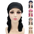 thumbnail image 1 of Summer Sales LSONABXA Saving $5 Navy Heardband for Women Head Hat Cap Ethnic Pre Tied Braid Cover Wrap Turban Headwear Hat Women Headscarf for Women, 1 of 6