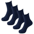thumbnail image 1 of LSONABXA Navy Socks for Men Under $5 2 Pairs Fuzzy Cozy Slipper Socks Men's Winter Warm Soft Cabin Stockings Lady Short Socks, 1 of 4
