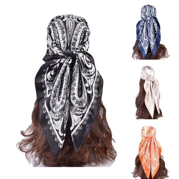 Summer Sales LSONABXA Saving $5 Orange Heardband for Women Printed Large Scarf Silk Scarf Headband Women Headscarf for Women