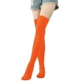 thumbnail image 1 of LSONABXA Orange Stockings for Women Under $5 Women's Long Pure Color Socks Thigh High Over The Knee Festival Socks Polyester Long Socks, 1 of 4