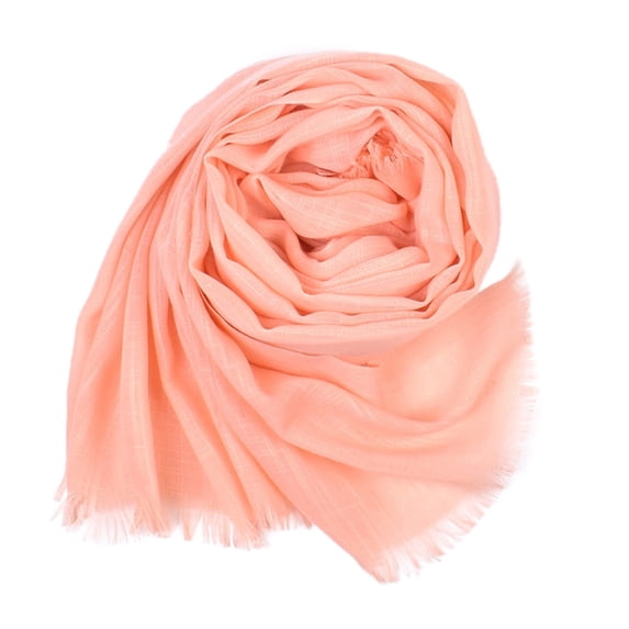 LSONABXA Orange Wraps for Women Under $10 Women Girls Soft Tulle Tassel Scarf Shawl Wrap for Formal Evening Party Bride Bridesmaid Wedding Solid Color Long Women's Blended Shawl