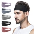 thumbnail image 1 of Hot Sales LSONABXA Saving $5 Pink Heardband for Men Running Headband Adjustable Sports Headbands Wicking Workout Headbands Men Headscarf for Men, 1 of 6