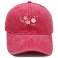 thumbnail image 1 of LSONABXA Red Baseball Caps for Men Women Under $5 Hand Embroidered Flower Design Baseball Cap UniFashion Cotton Hat Muslim Hat, 1 of 4