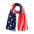 thumbnail image 1 of LSONABXA Watermelon red Silk Scarves for Women Under $5 Voile USA Flag Scarf Americana Flag Shawl Patriotic Wrap for Men Women Polyester Scarf, 1 of 1
