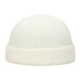 thumbnail image 1 of LSONABXA White Baseball Caps for Women Men Under $5 UniFashion Winter Keep Warm Knitted Hat Casual Wool Hemming Ski Beanie Muslim Hat, 1 of 1