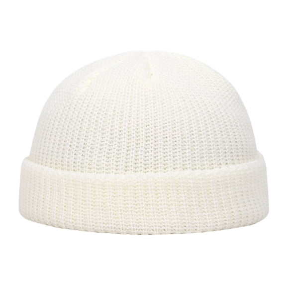 LSONABXA White Baseball Caps for Women Men Under $5 UniFashion Winter Keep Warm Knitted Hat Casual Wool Hemming Ski Beanie Muslim Hat