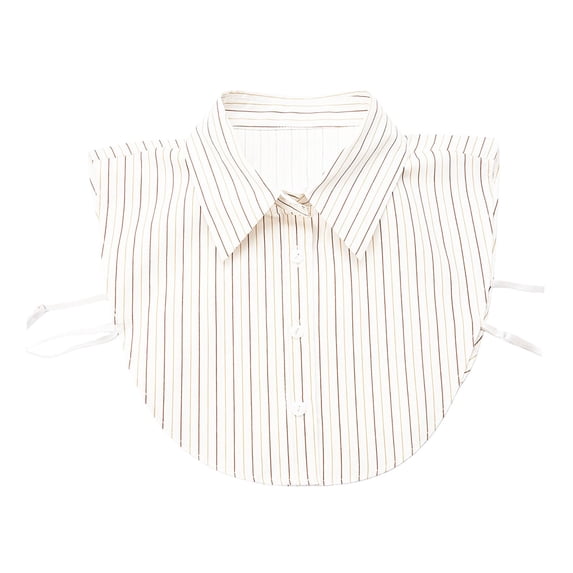 LSONABXA White Detachable Collar for Men Women Under $5 Red Striped Detachable Collar Half High Collar Detachable Shirt The Fake Collar