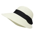 thumbnail image 1 of Hot Sales LSONABXA Saving $5 White Sun Hats for Women Under $10 Women Wide Foldable Roll Up Hat Beach Sun Bow Hat Polyester Sun Hat, 1 of 4