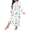 thumbnail image 1 of Summer Sales LSONABXA Saving $5 Women's Long Sleeve Nightgown Long Sleepshirt Nightgowns Full Length Sleep Dress(White,2XL), 1 of 5