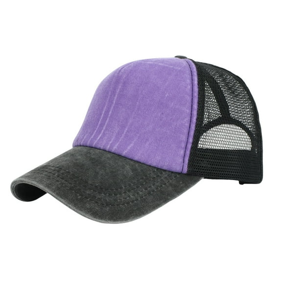 LSQii Baseball Cap for Women Men Unstructured Breathable Sunshade Dad Trucker Hat Casual Solid Color Hip Hop Sports Caps Workouts and Outdoor Activities All Season Purple