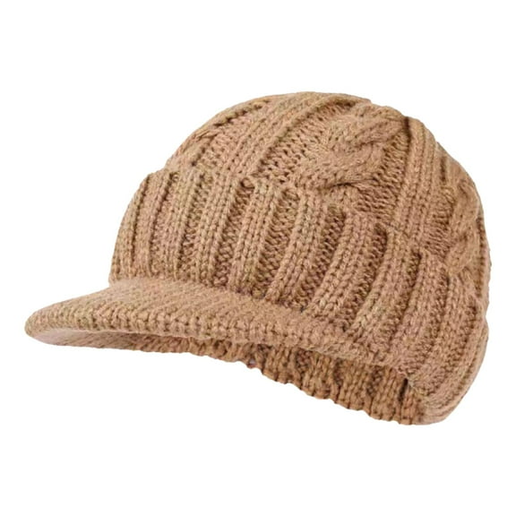 LSQii Baseball Cap Women Men Unstructured Knitted Trucker Hat Warm Windproof Pure Color Classic Golf Cap for Workouts Outdoor Activities Winter Brown