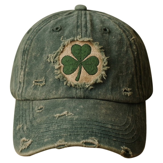 LSQii Baseball Cap for Women Men Casual Shamrock Embroidered Golf Hats Unstructured Dad Trucker Hat St. Patrick's Day Party Fashion Accessorie Green
