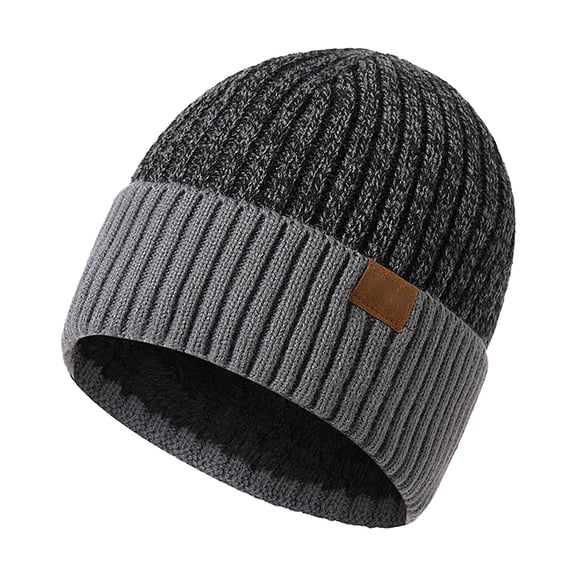 LSQii Beanie for Women Men Double Layer Thick Knitted Skull Cap with Plush Lined Windproof Warm Thermal Cuff Cap for Cold Weather Casual Outdoor