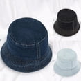 thumbnail image 1 of LSQii Bucket Hat Foldable Washed Jean Denim Sun Protection Bucket Hat Unisex Summer Casual Lightweight Fishing Cap for Outdoor Workout Travel Sunshade Dark Blue, 1 of 8