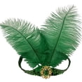 thumbnail image 1 of LSQii Carnival Headwear for Women Party Headdress Mardi Gras 1920s Sequined Showgirl Flapper Hair Band Hair Accessories Green, 1 of 5