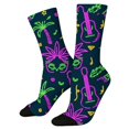 thumbnail image 1 of LSQii Fun Socks for Women Cozy Breathable Printed Cotton Knitted Fashion Novelty Crazy Cool Funky Socks Cute Gifts for Women Girl Carnival Green, 1 of 8