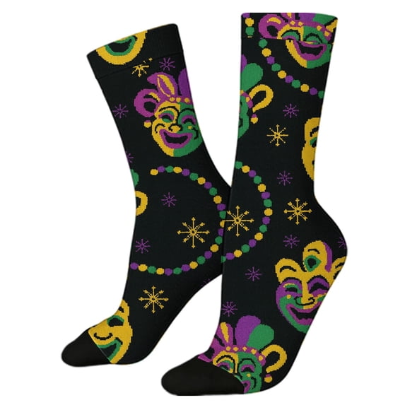 LSQii Fun Socks for Women Cozy Breathable Printed Cotton Knitted Fashion Novelty Crazy Cool Funky Socks Cute Gifts for Women Girl Carnival Yellow