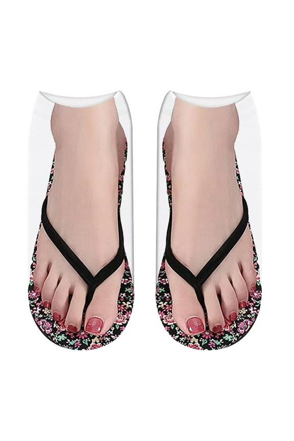 Funny Socks for Women 3D Pattern Casual Soft Happy Feet Crazy Novelty Manicure Print Hidden Running Low Cut Ankle Socks Personalized