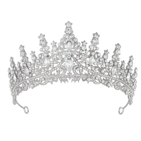 LSQii Gold Crown for Women Happy Birthday Princess Party Decorations Crystal Rhinestone Queen Tiaras Headband Photo Props Decoration & Gift Pink