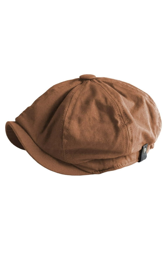 Hats for Men Classic Retro Newsboy Tongue Caps Cabbie Driving Hunting Hats Berets for Outdoor Travel All Season Brown